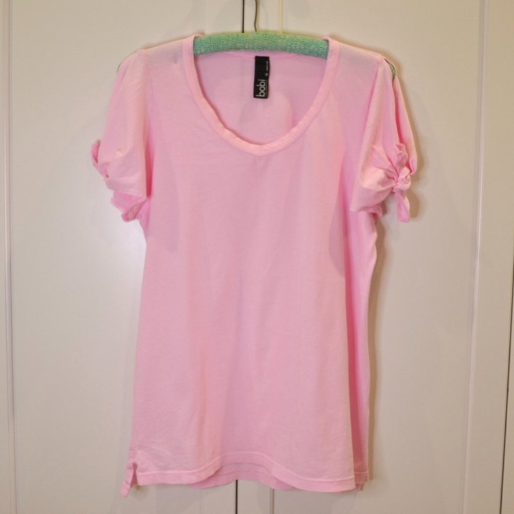 NWOT Pink Open-Shoulder Short Sleeve T-Shirt